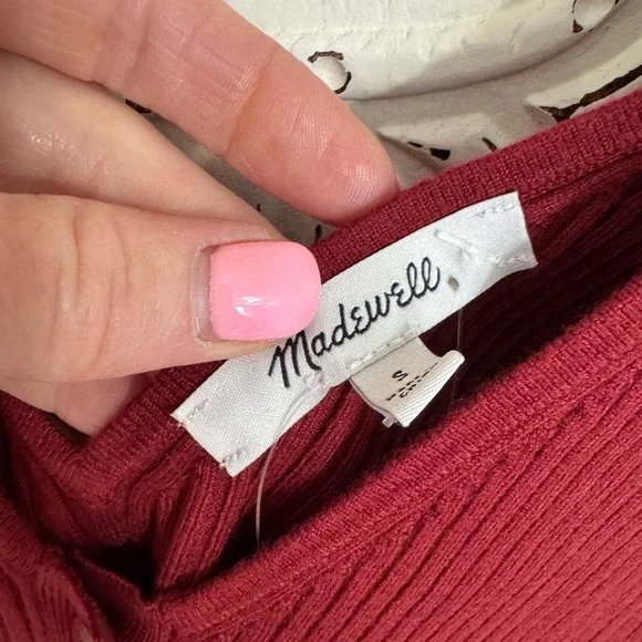 Madewell Ribbed V-Neck Tank Top Button Down • Size S• NWT - Picture 4 of 5